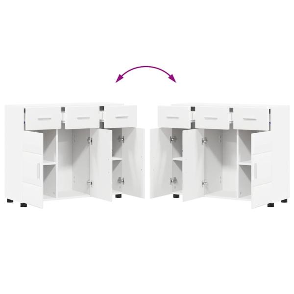 Sideboard mit Regal Weiß 88,5 x 30,5 x 73 cm Holzwerkstoff