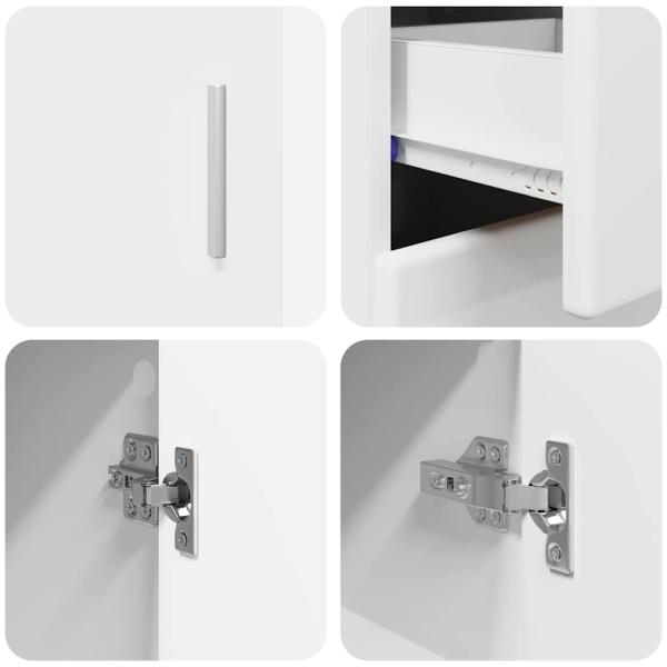 Sideboard mit Regal Weiß 88,5 x 30,5 x 73 cm Holzwerkstoff