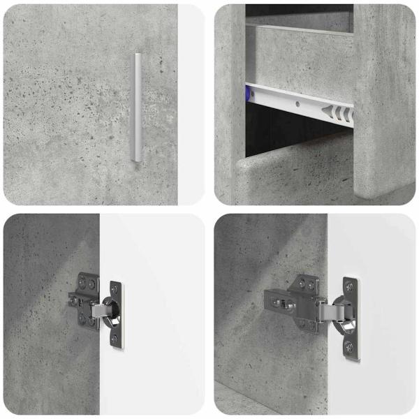 Sideboard mit Tür Beton Grau 88,5 x 30,5 x 73 cm Holzwerkstoff