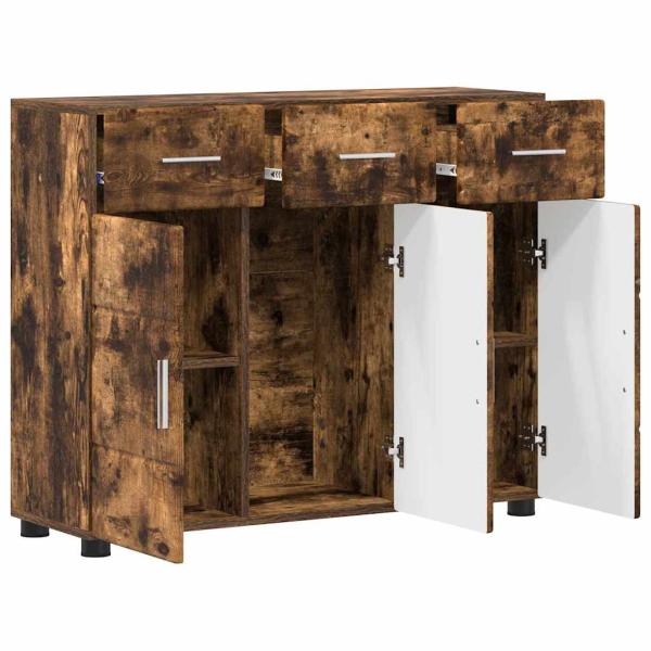 ARDEBO.de - Sideboard Geräucherte Eiche 88,5 x 30,5 x 73 cm Holzwerkstoff