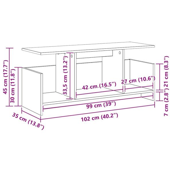 TV-Ständer Geräucherte Eiche 102 x 35 x 45 cm Holzwerkstoff