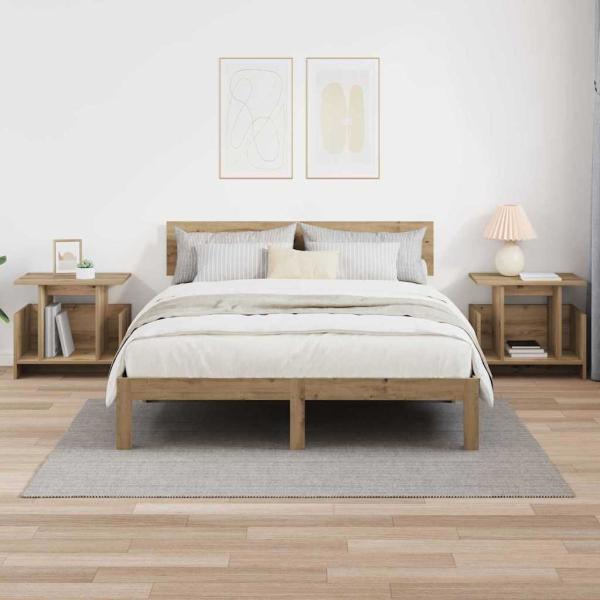 TV-Ständer 2 pcs Artisan-Eiche 50 x 35 x 45 cm Holzwerkstoff