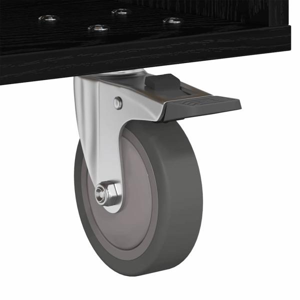 Nachttisch 2 pcs Schwarz Eichen-Optik 40,5 x 40 x 48 cm