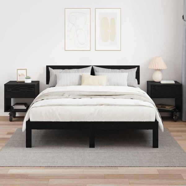 Nachttisch 2 pcs Schwarz Eichen-Optik 40,5 x 40 x 48 cm