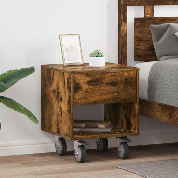 ARDEBO.de - Nachttisch 2 pcs Geräucherte Eiche 40,5 x 40 x 48 cm