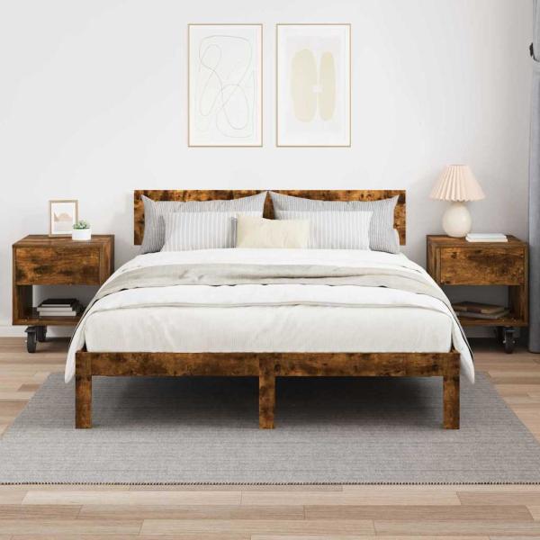 Nachttisch 2 pcs Geräucherte Eiche 40,5 x 40 x 48 cm