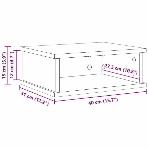 Nachttisch Beton Grau 40 x 31 x 15 cm Holzwerkstoff