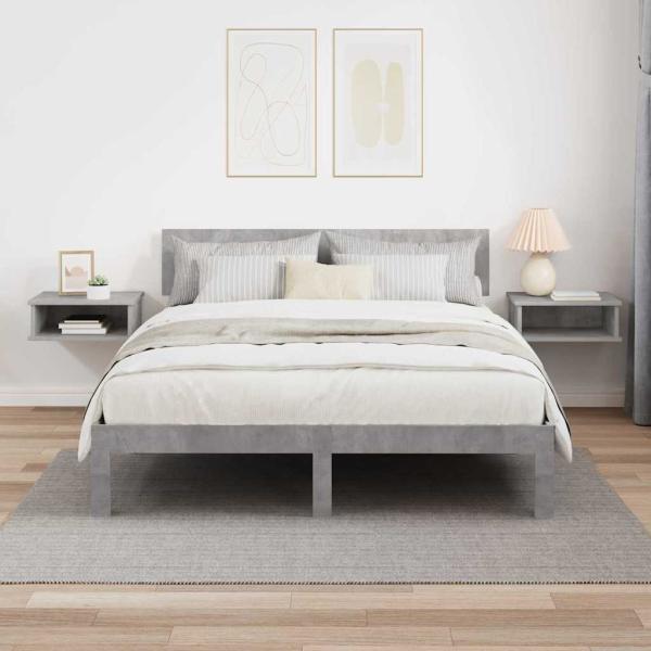 Nachttisch 2 stk. Beton Grau 40 x 31 x 15 cm Holzwerkstoff