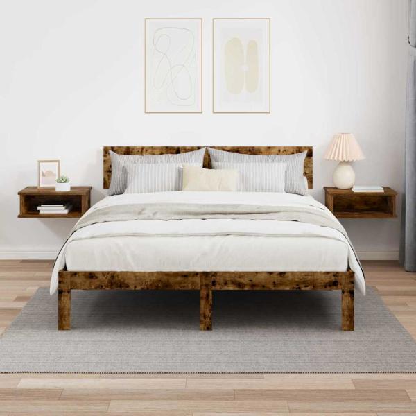 Nachttisch 2 pcs Geräucherte Eiche 40 x 31 x 15 cm