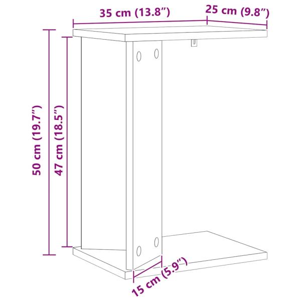 Beistelltisch Beton Grau 35 x 25 x 50 cm Holzwerkstoff