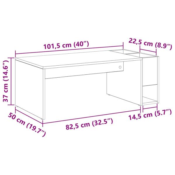 Couchtisch Altholz 101,5 x 50 x 37 cm Holzwerkstoff