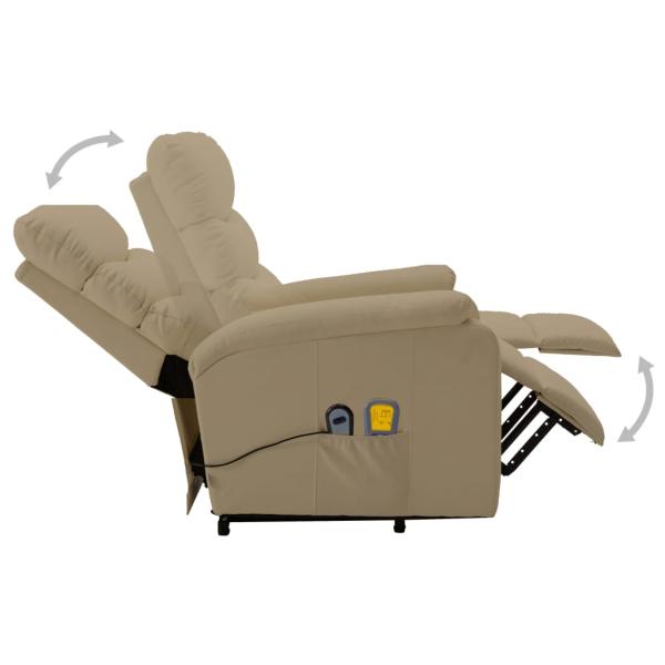 Massagesessel mit Aufstehhilfe Cappuccino-Braun Kunstleder