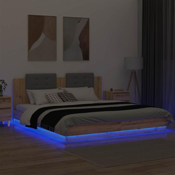 Bettgestell mit Kopfteil Artisan-Eiche 180 x 200 cm