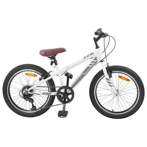 ARDEBO.de - Mountainbike 24 Zoll 6-Speed für 8-12 Jahre alt Weiß