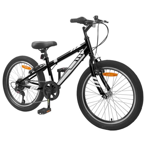 Mountainbike 24 Zoll 6-Speed für 8-12 Jahre Schwarz