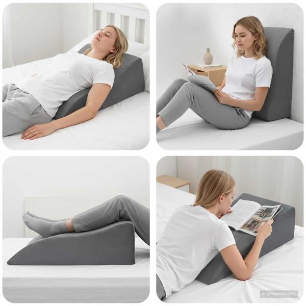 ARDEBO.de - Beinkissen Grau 68 x 40 x 18 cm