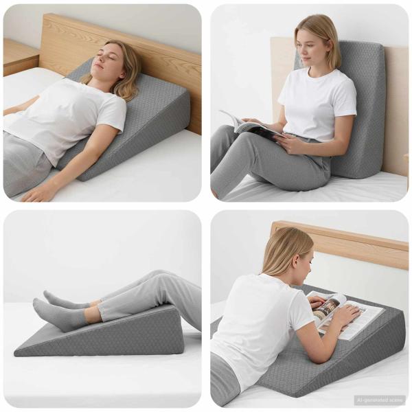 ARDEBO.de - Keil Kopfkissen Uni Grau