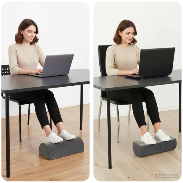 ARDEBO.de - Fußstützenkissen Uni Grau