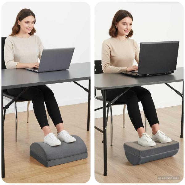 ARDEBO.de - Fußstützenkissen Uni Grau