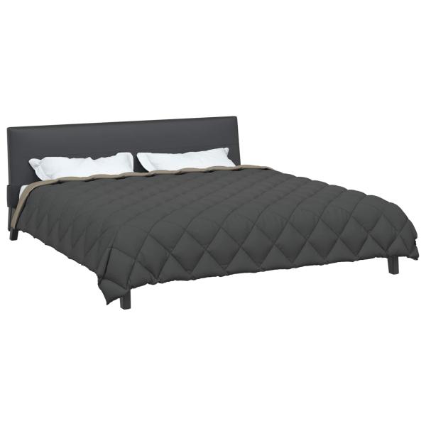 Winterbettdecke Hellgrau und Anthrazit 220 x 240 cm Mikrofaser