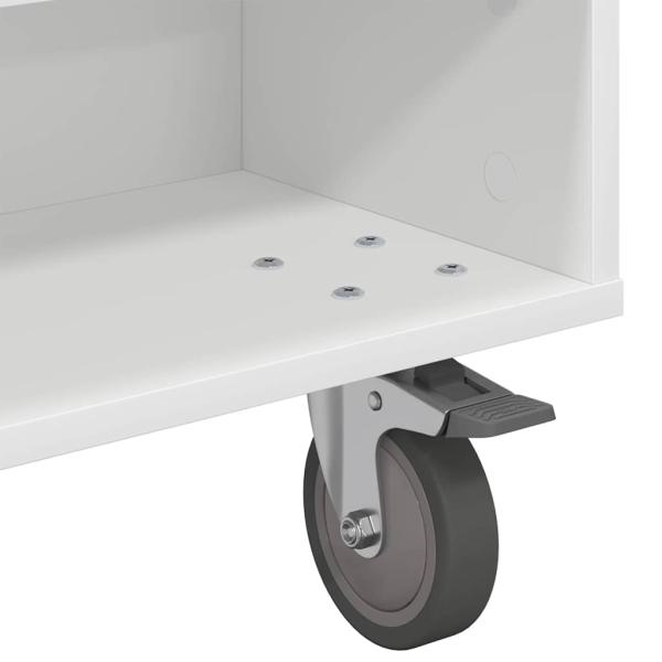 Beistelltisch mit Rädern Weiß 90 x 50 x 30 cm Holzwerkstoff