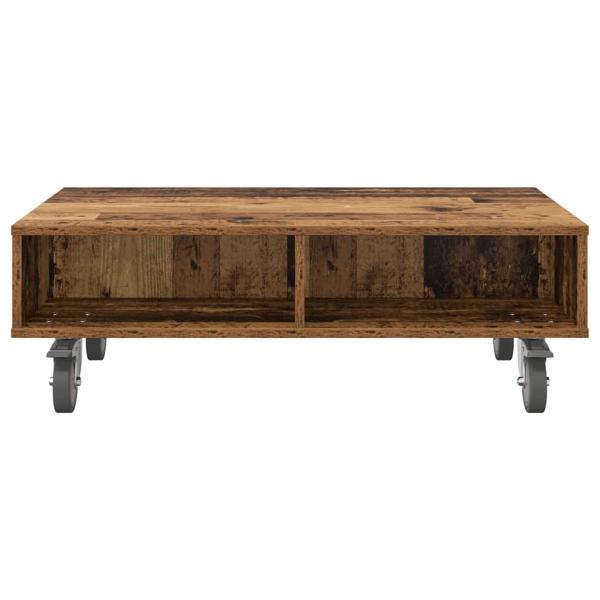 Beistelltisch mit Rädern Altholz 90 x 50 x 30 cm Holzwerkstoff