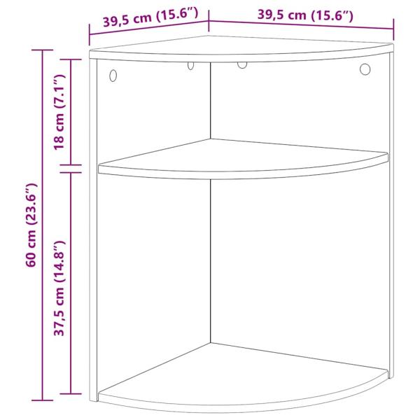 Beistelltisch Artisan-Eiche 39,7 x 39,7 x 60 cm Holzwerkstoff