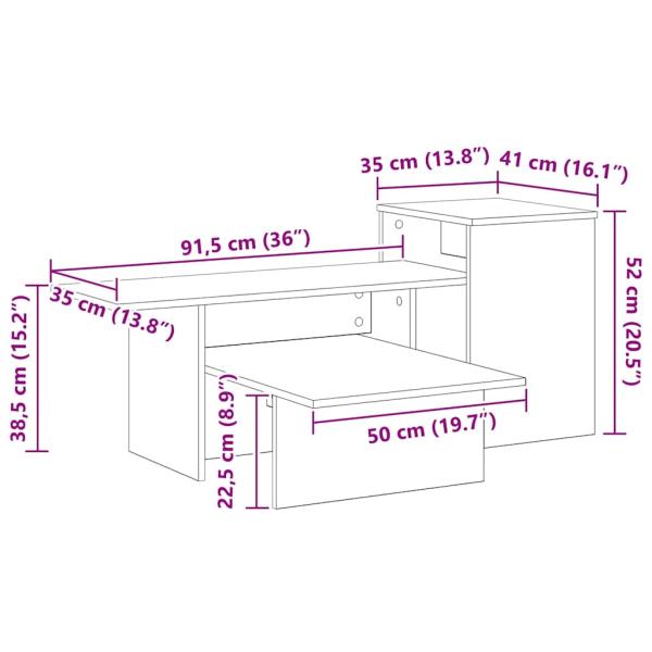 Konsolentisch Beton Grau 80 x 50 x 225 cm Holzwerkstoff