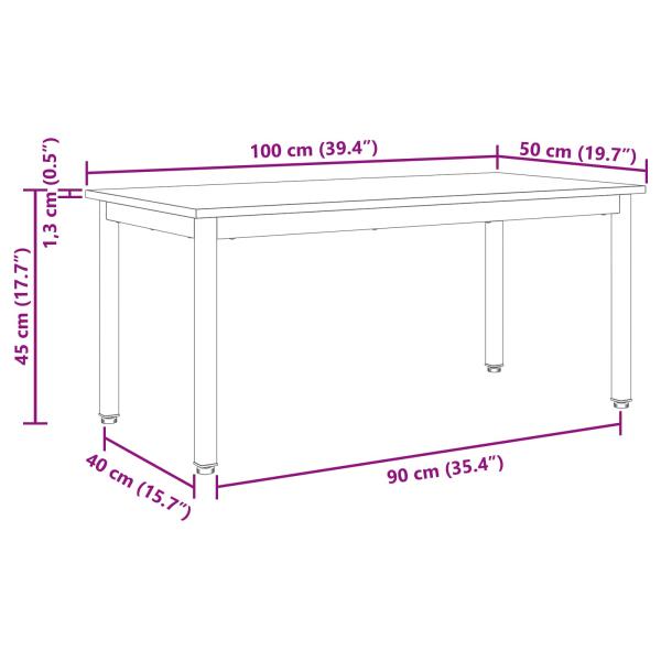Couchtisch Schwarz Eichen-Optik 100 x 50 x 45 cm Holzwerkstoff