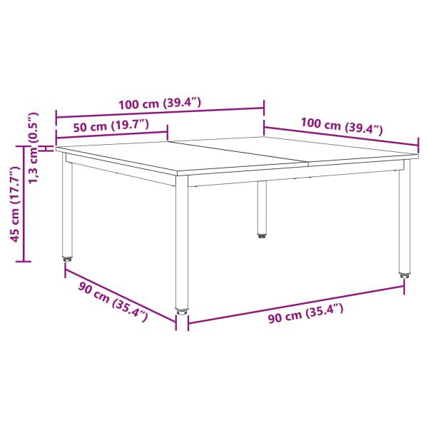 Couchtisch Altholz 100 x 100 x 45 cm Holzwerkstoff