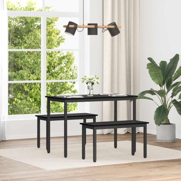 ARDEBO.de - Bank Schwarz Eichen-Optik 80 x 35 x 45 cm Holzwerkstoff