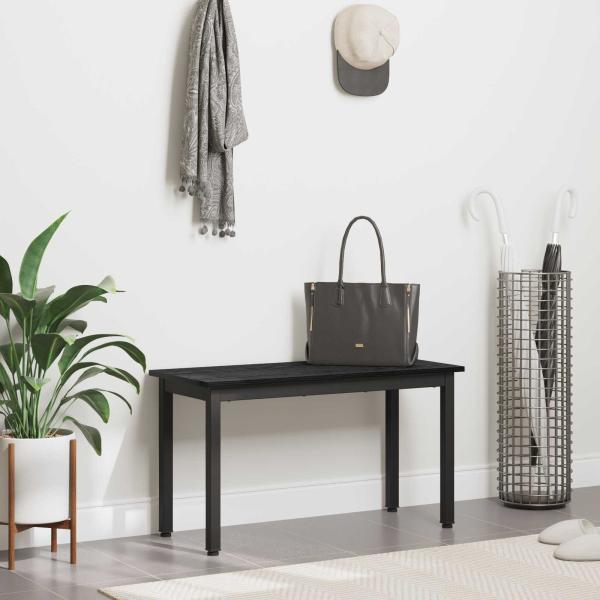 Bank Schwarz Eichen-Optik 80 x 35 x 45 cm Holzwerkstoff