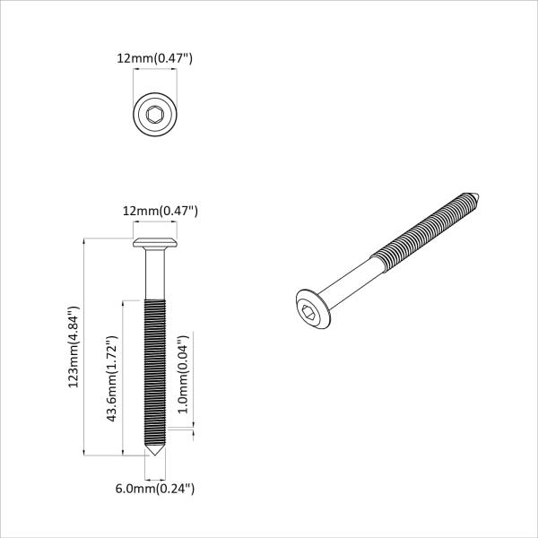 Möbel-Schrauben 800 pcs Silber Stahl