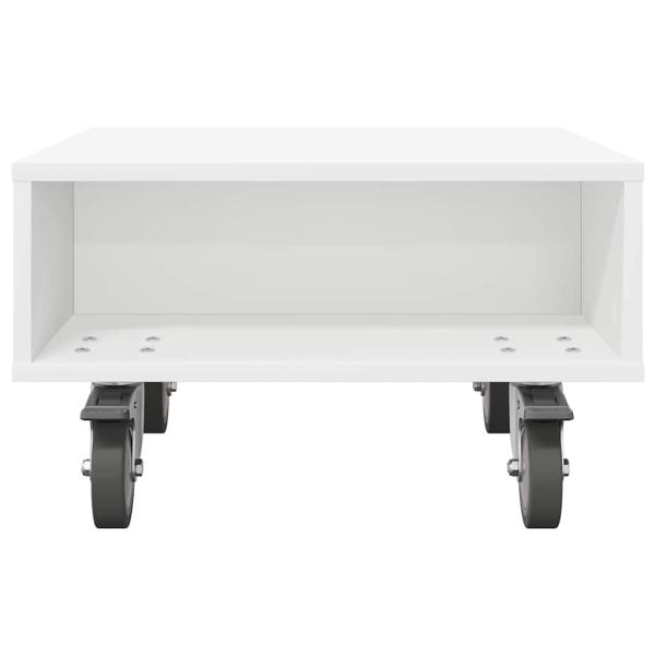 Beistelltisch mit Rädern Weiß 50 x 50 x 30 cm Holzwerkstoff