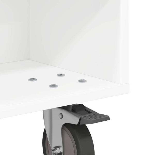 Beistelltisch mit Rädern Weiß 50 x 50 x 30 cm Holzwerkstoff