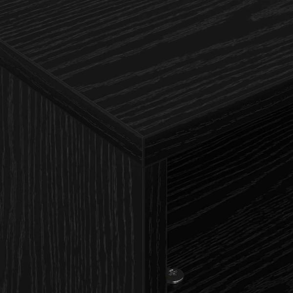 Beistelltisch mit Rädern Schwarz Eichen-Optik 50 x 50 x 30 cm