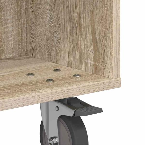 Beistelltisch mit Rädern Sonoma-Eiche 50 x 50 x 30 cm