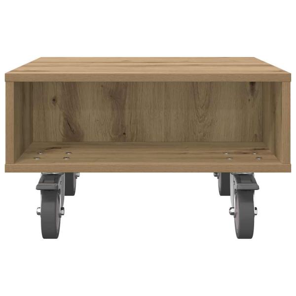 Beistelltisch mit Rädern Artisan-Eiche 50 x 50 x 30 cm