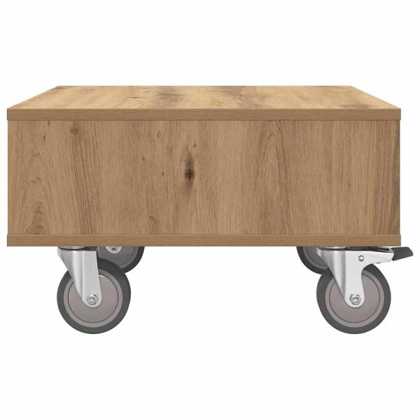 Beistelltisch mit Rädern Artisan-Eiche 50 x 50 x 30 cm