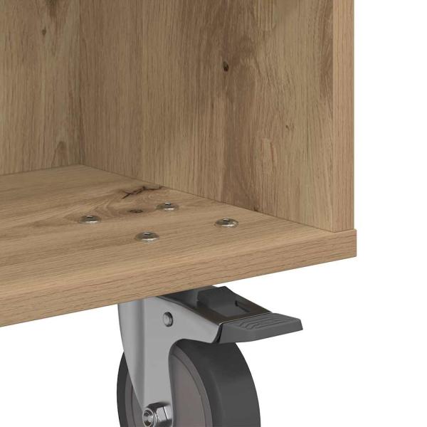 Beistelltisch mit Rädern Artisan-Eiche 50 x 50 x 30 cm