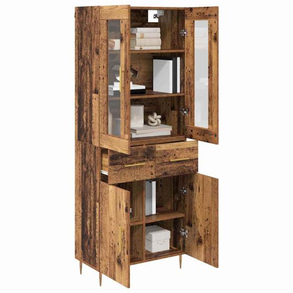 Highboard 2 pcs Altholz 69,5 x 34 x 180 cm Holzwerkstoff