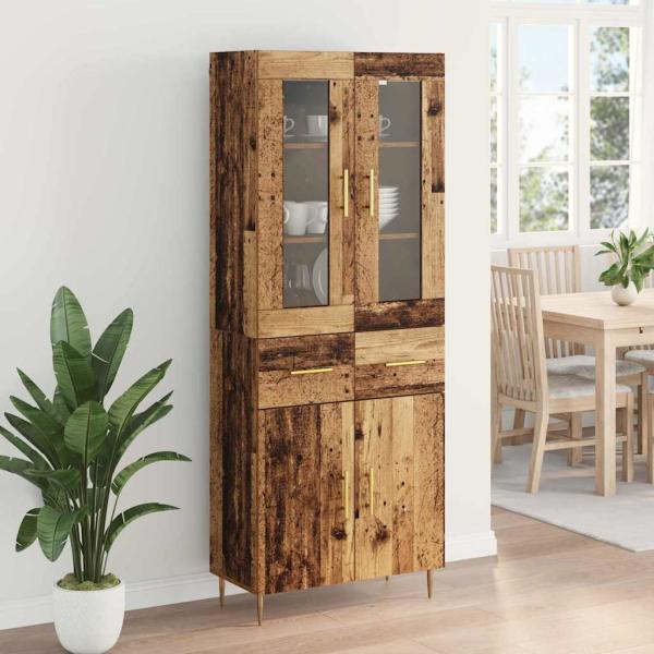 Highboard 2 pcs Altholz 69,5 x 34 x 180 cm Holzwerkstoff