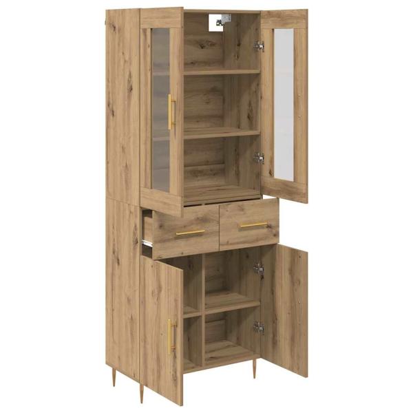Highboard 2 pcs Artisan-Eiche 69,5 x 34 x 180 cm Holzwerkstoff