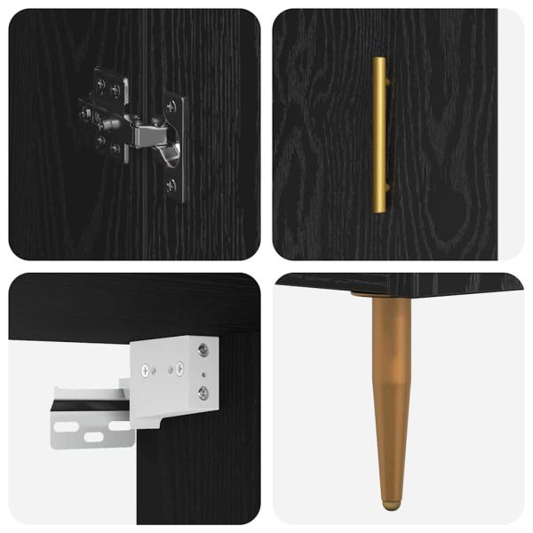 Highboard 2 pcs Schwarz Eichen-Optik 69,5 x 34 x 180 cm