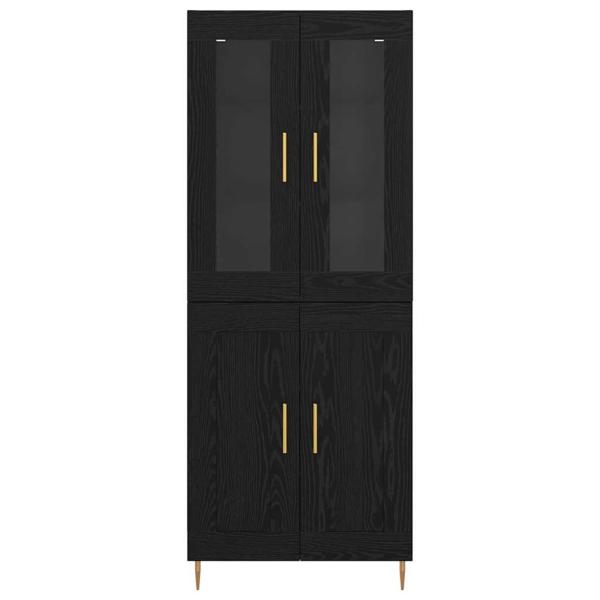 Highboard 2 pcs Schwarz Eichen-Optik 69,5 x 34 x 180 cm