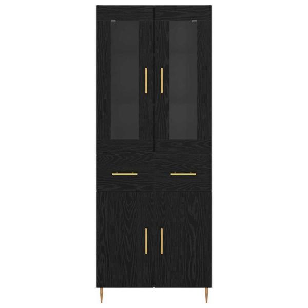 Highboard 2 pcs Schwarz Eichen-Optik 69,5 x 34 x 180 cm