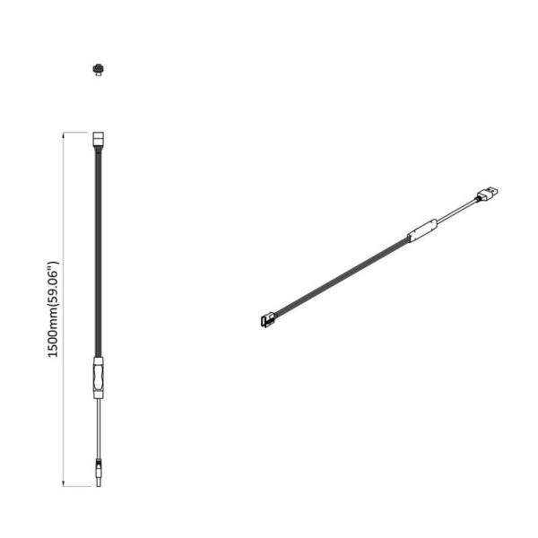 LED Streifen 4 pcs Schwarz und Transparent 170 x 0,8 x 0,3 cm