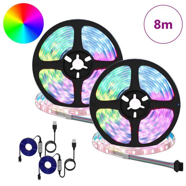 LED Streifen 4 pcs Schwarz und Transparent 400 x 0,8 x 0,3 cm