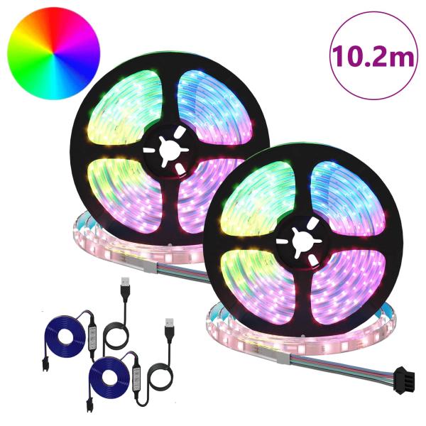 LED Streifen 4 pcs Schwarz und Transparent 510 x 0,8 x 0,3 cm