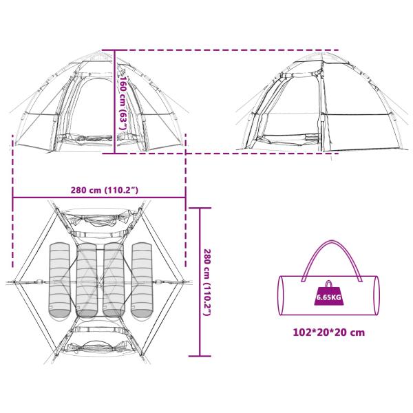 Sofort Zelt mit Speicher Blau 280 x 280 x 160 cm Stahl